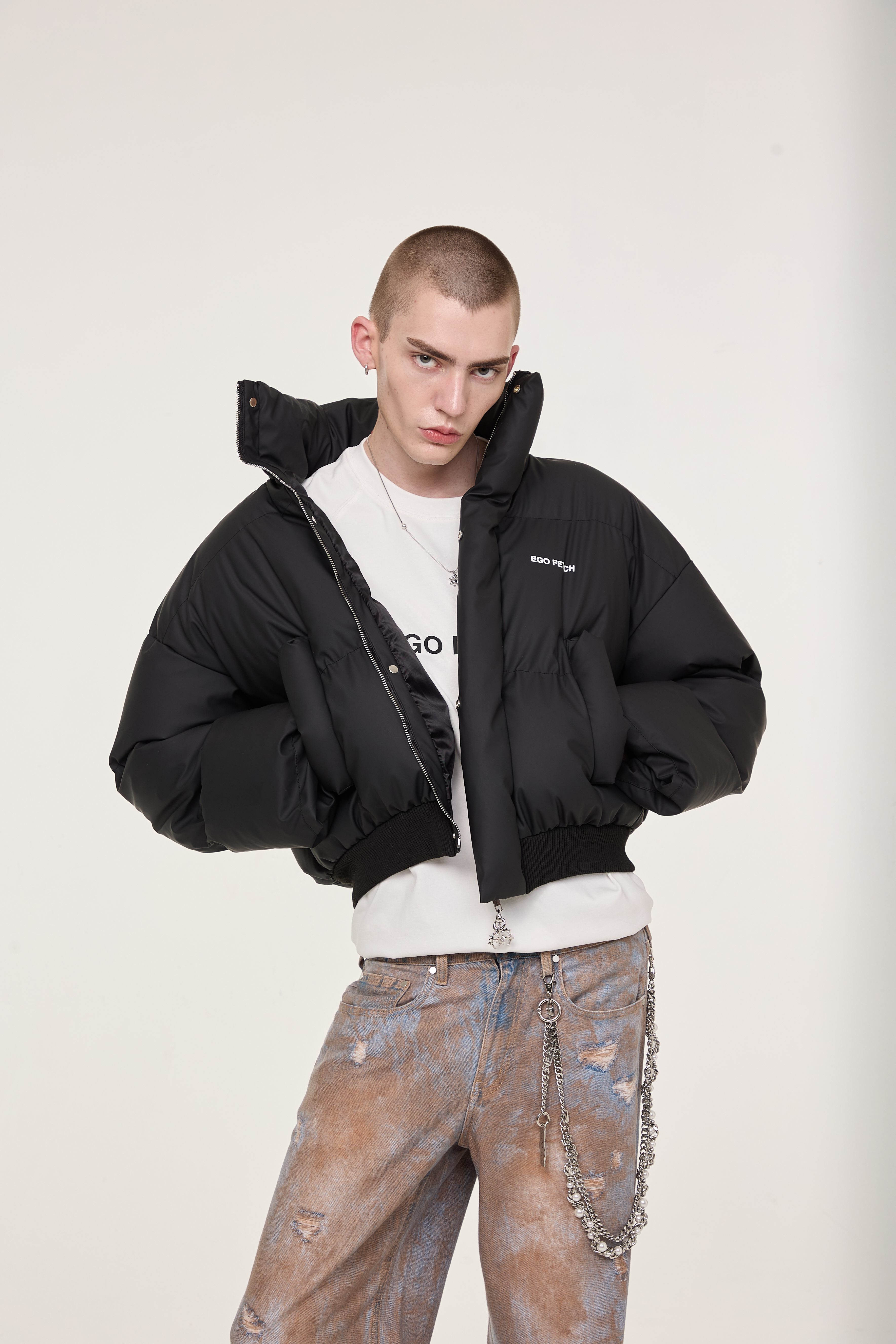 [CUSTOMIZED ZIPPER HEAD] PUFFER JACKET BOXY FIT